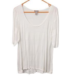 Chico's Shadow Stripe Aurora Size 3 Color: Optic White